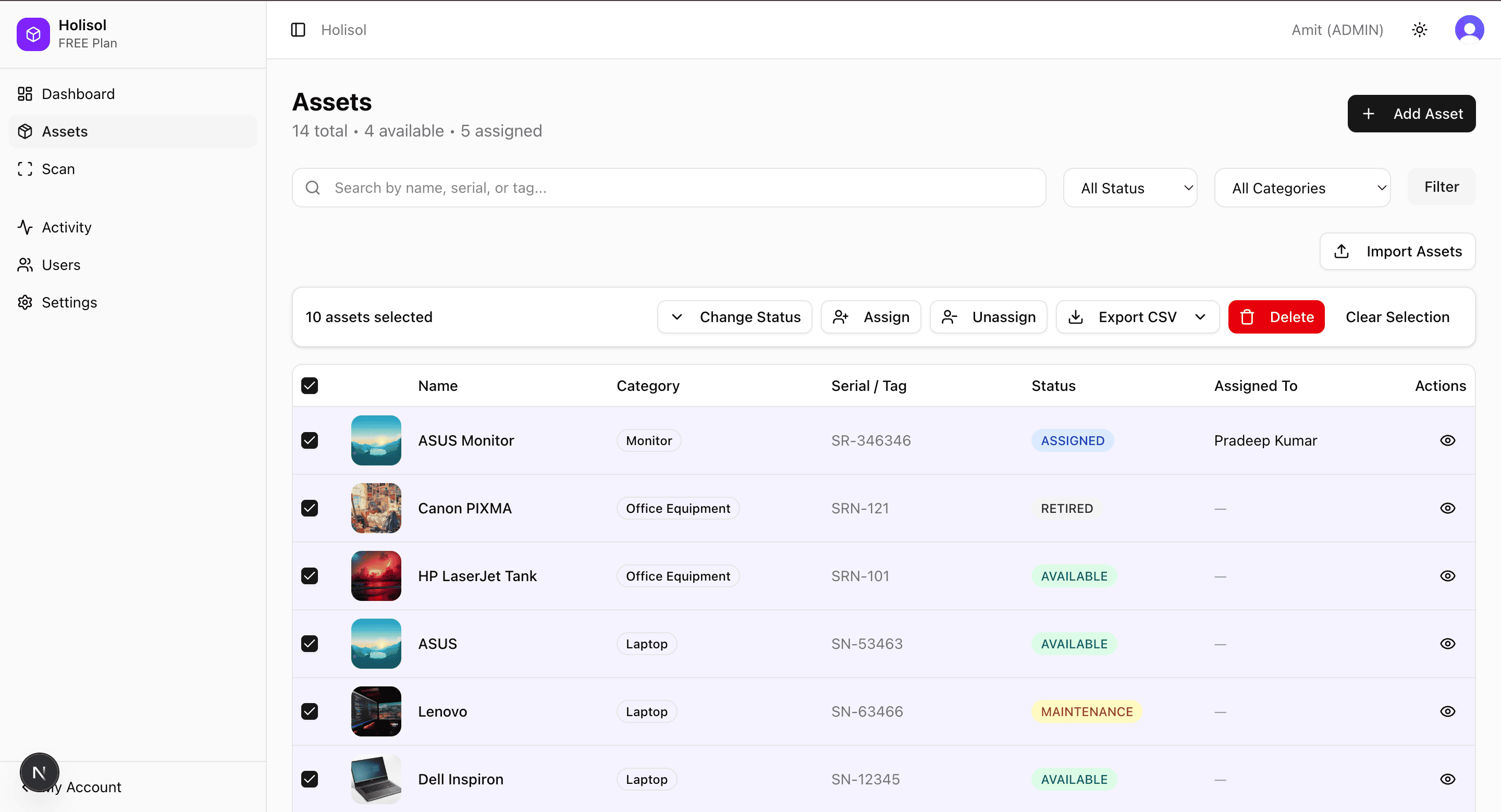Asset Management Tool screenshot 2