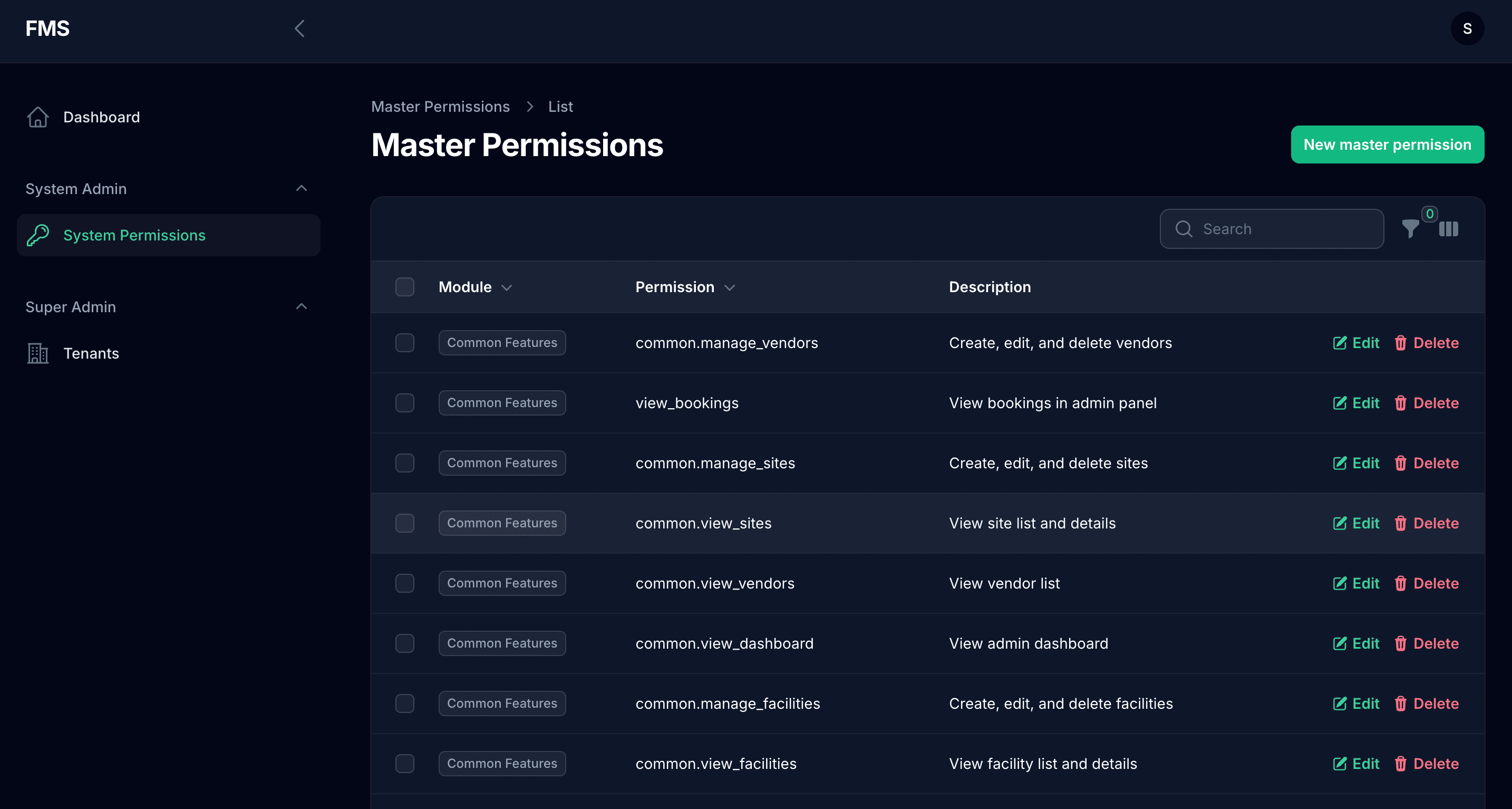 Facility Management System (FMS) screenshot 1