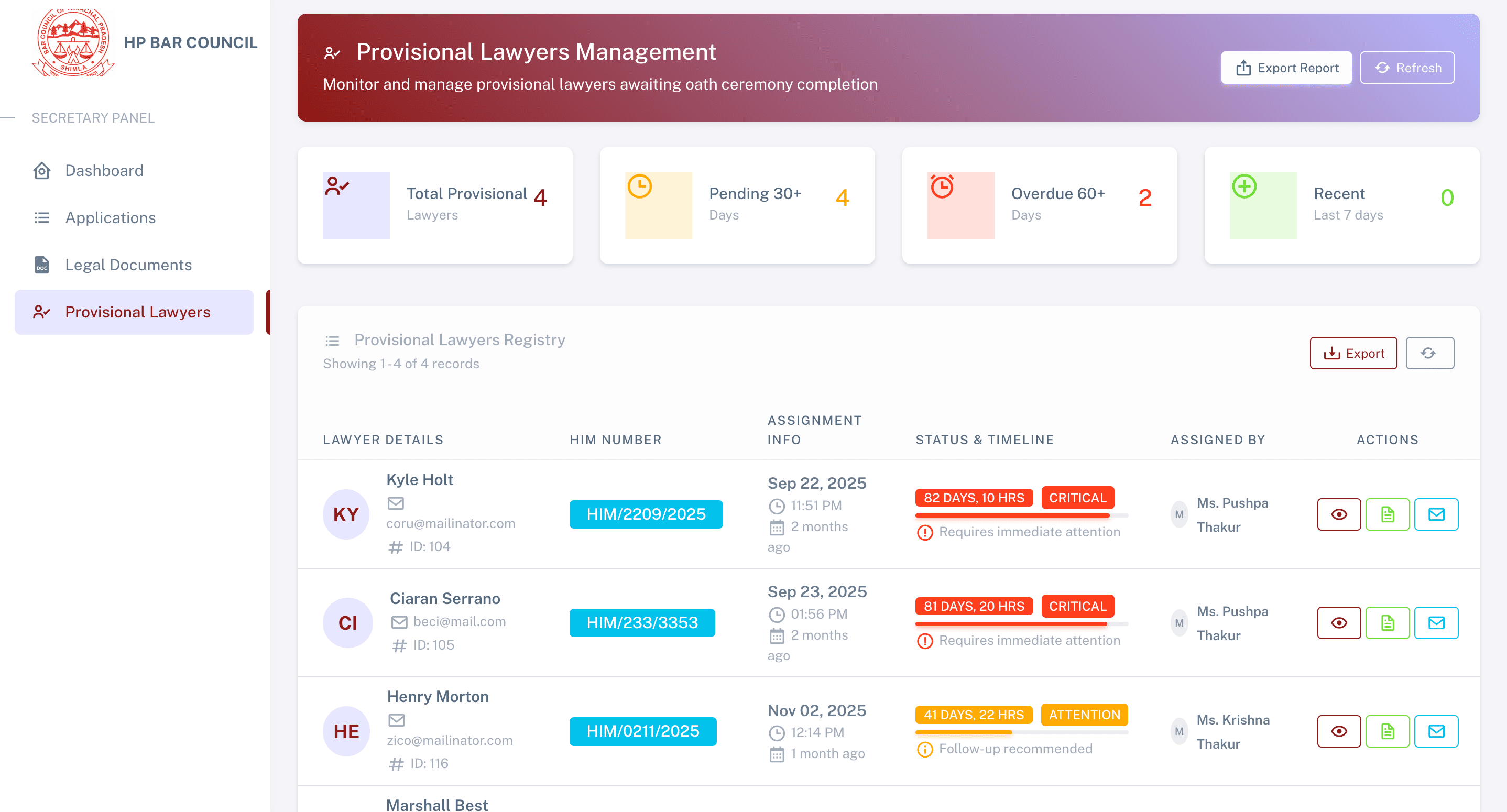HP Bar Council Digital Enrollment System screenshot 3