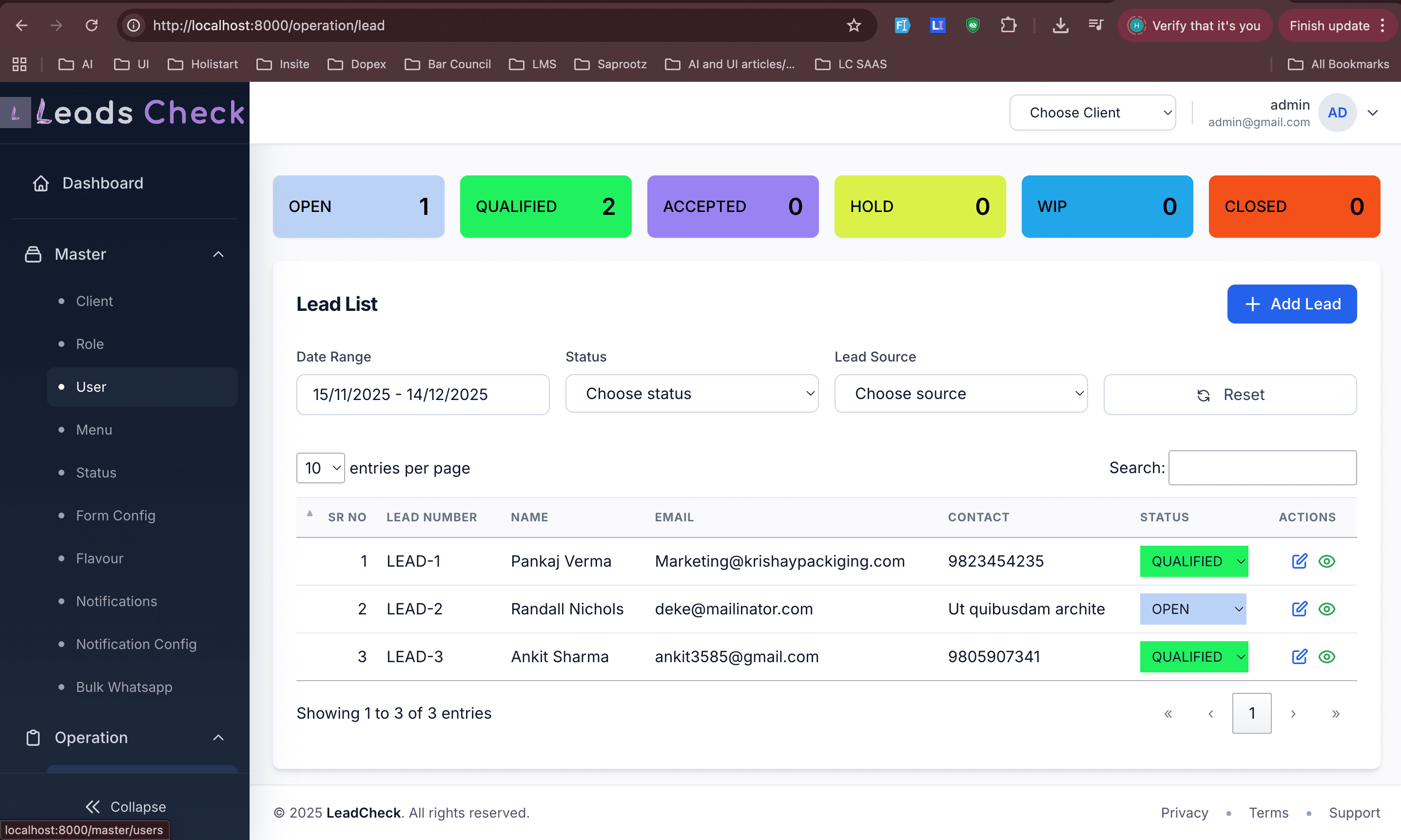 LeadCheck - Multi-Tenant Lead Management System